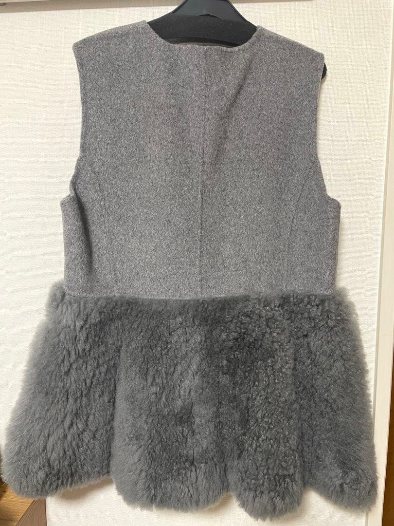 ANAYI アナイ ウールファーペプラムジレ