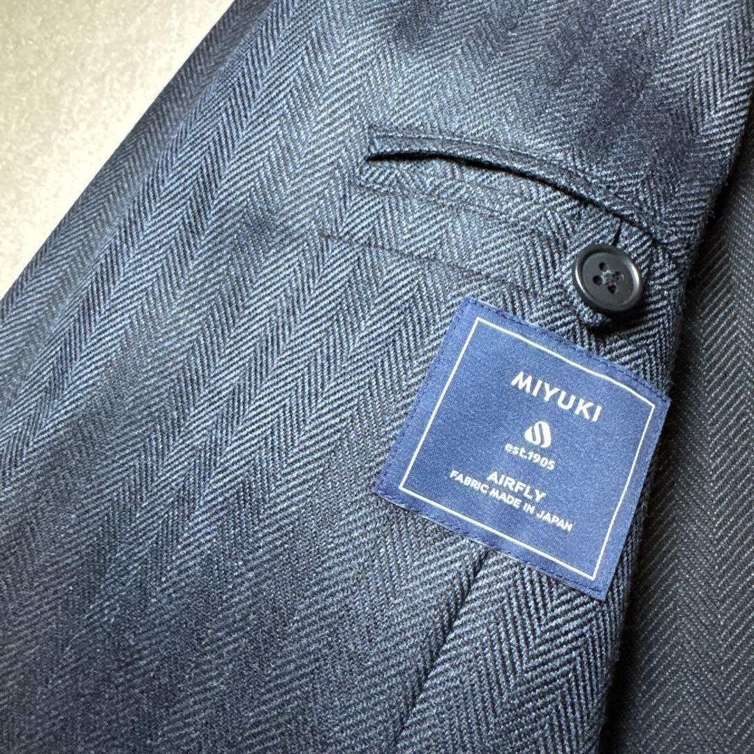 08 極美品　鎌倉シャツ　テーラードジャケット　ネイビー　XL