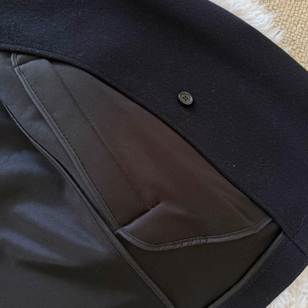 【美品】PRADA SPORTプラダ ウール ピーコート ブラックArchive