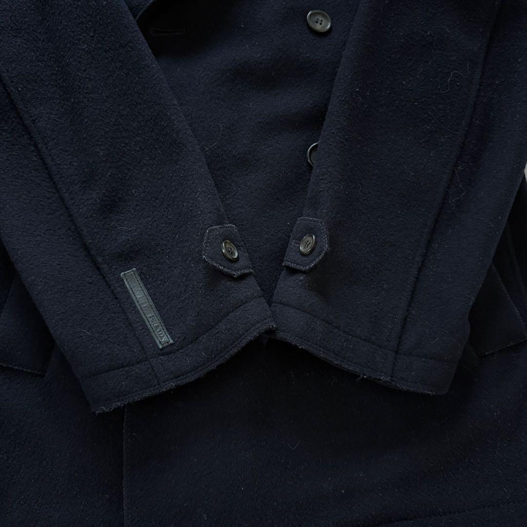 【美品】PRADA SPORTプラダ ウール ピーコート ブラックArchive