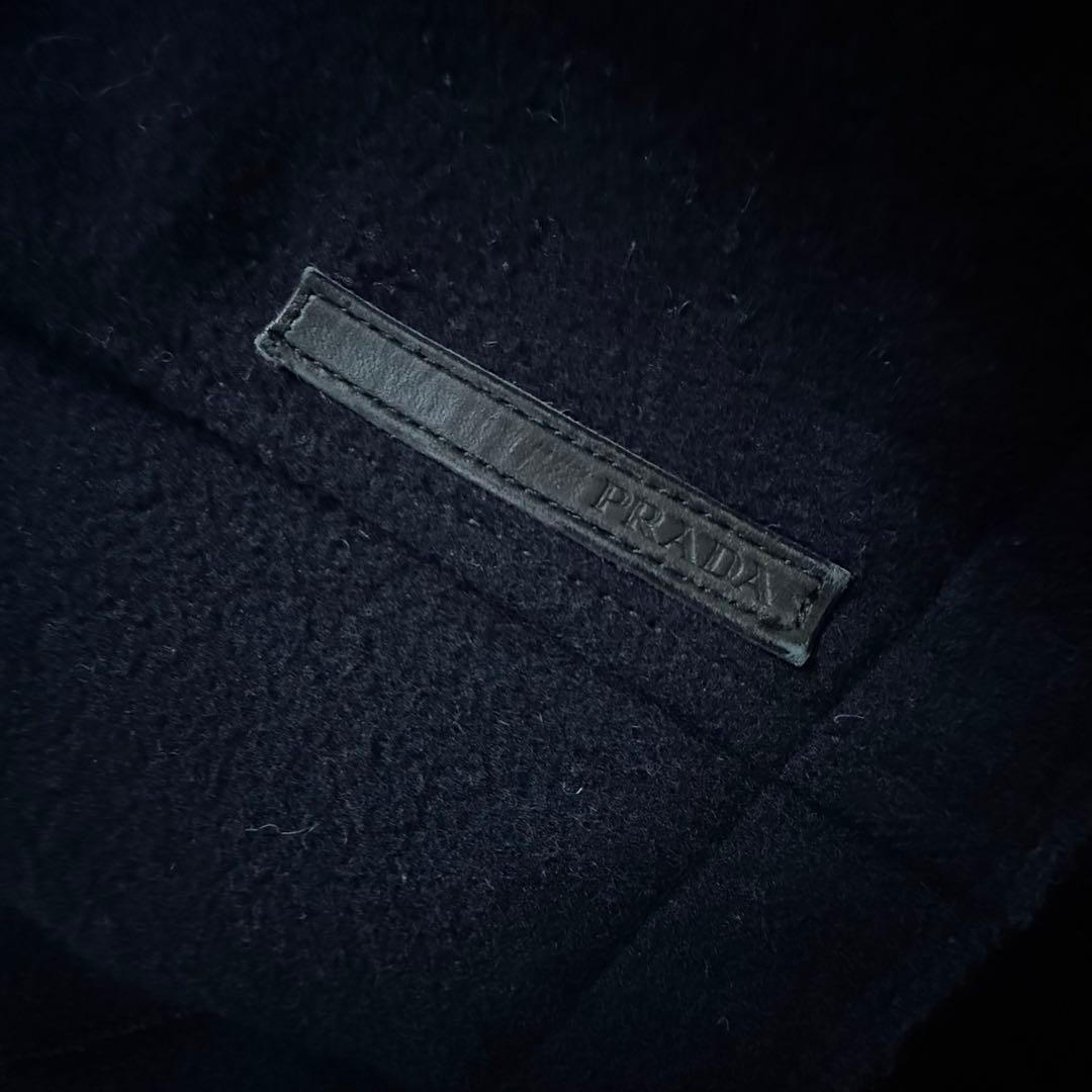 【美品】PRADA SPORTプラダ ウール ピーコート ブラックArchive