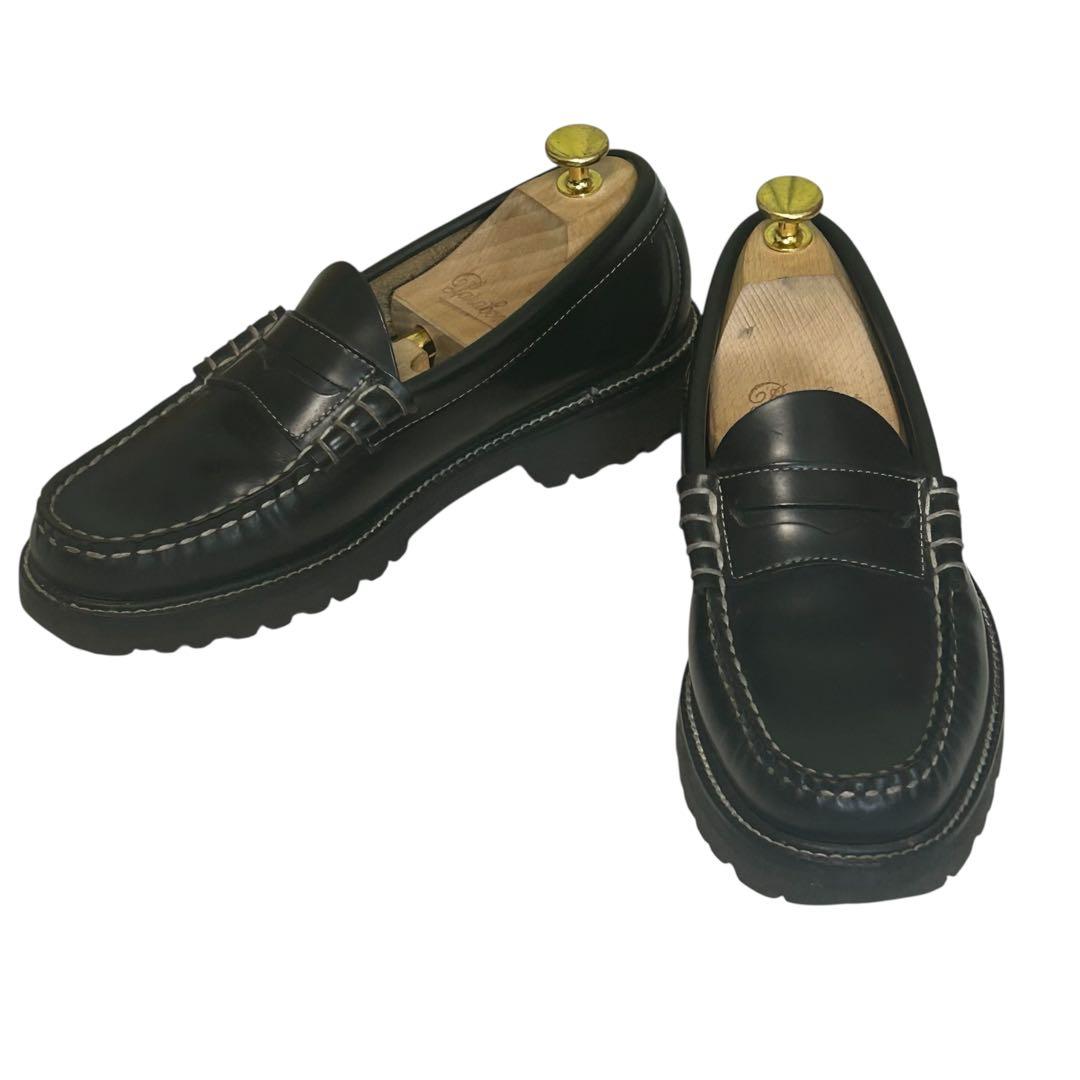 NG.H.BASS ローファーホワイトステッチ タンクソール 25