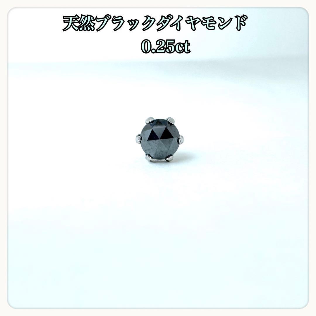 天然ブラックダイヤモンド ピアス メンズピアス　ライオンハート