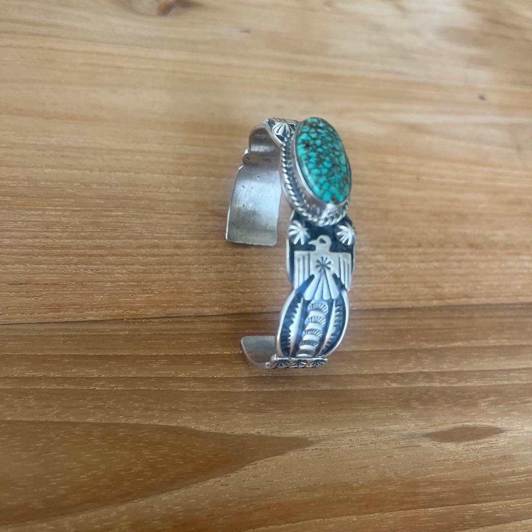 ナバホ　アンディキャドマン　ターコイズ　バングル