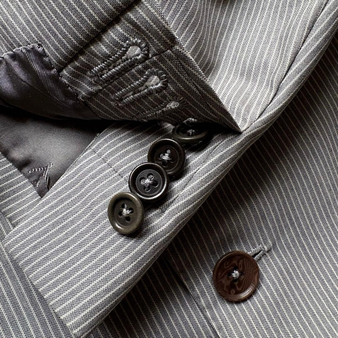 ★イタリア製★ ISAIA セットアップ スーツ ストライプ シングル グレー