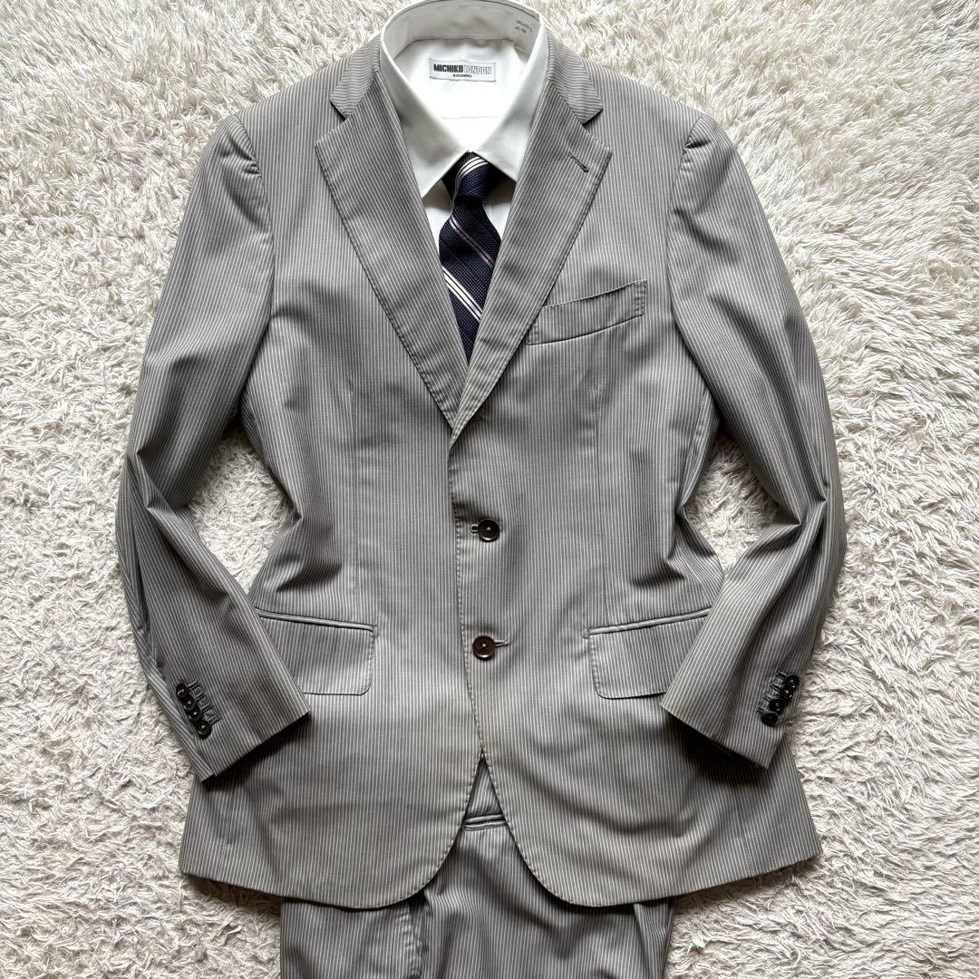 ★イタリア製★ ISAIA セットアップ スーツ ストライプ シングル グレー