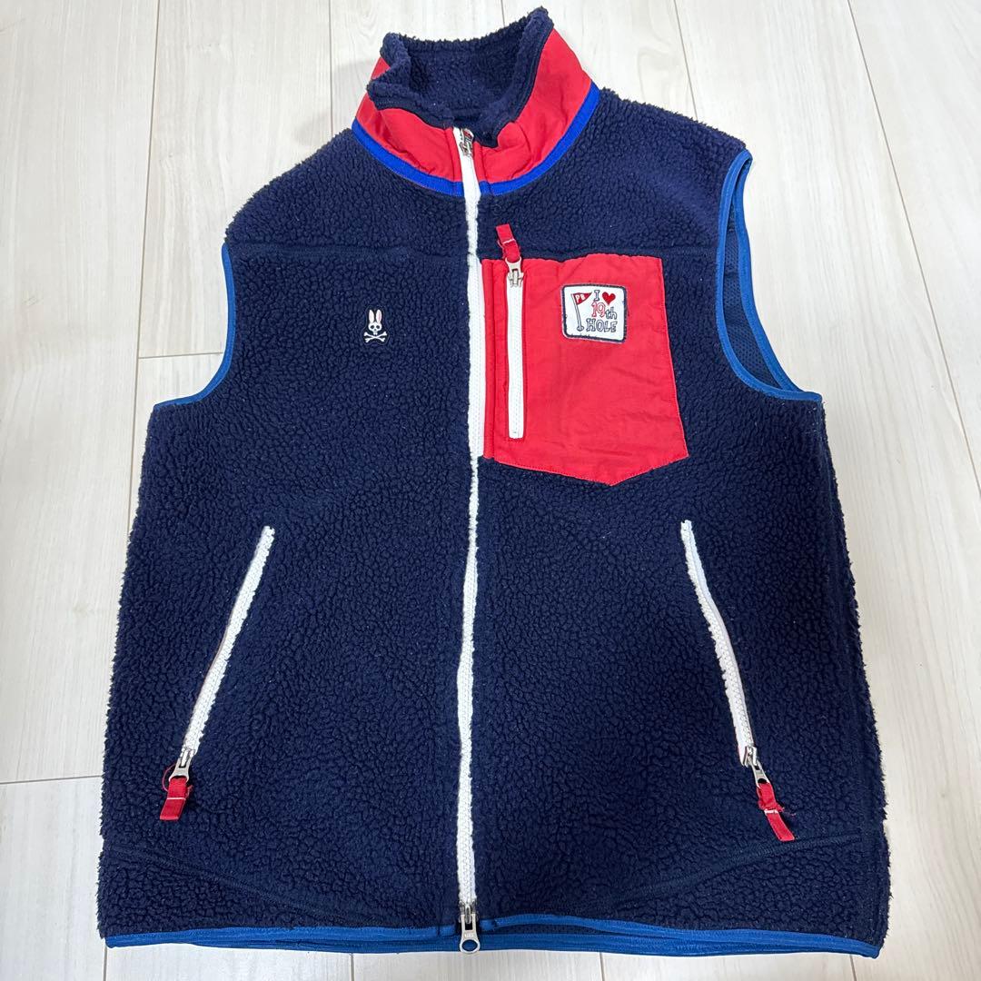 美品★Psycho bunny サイコバニー フリース ジップアップベスト M