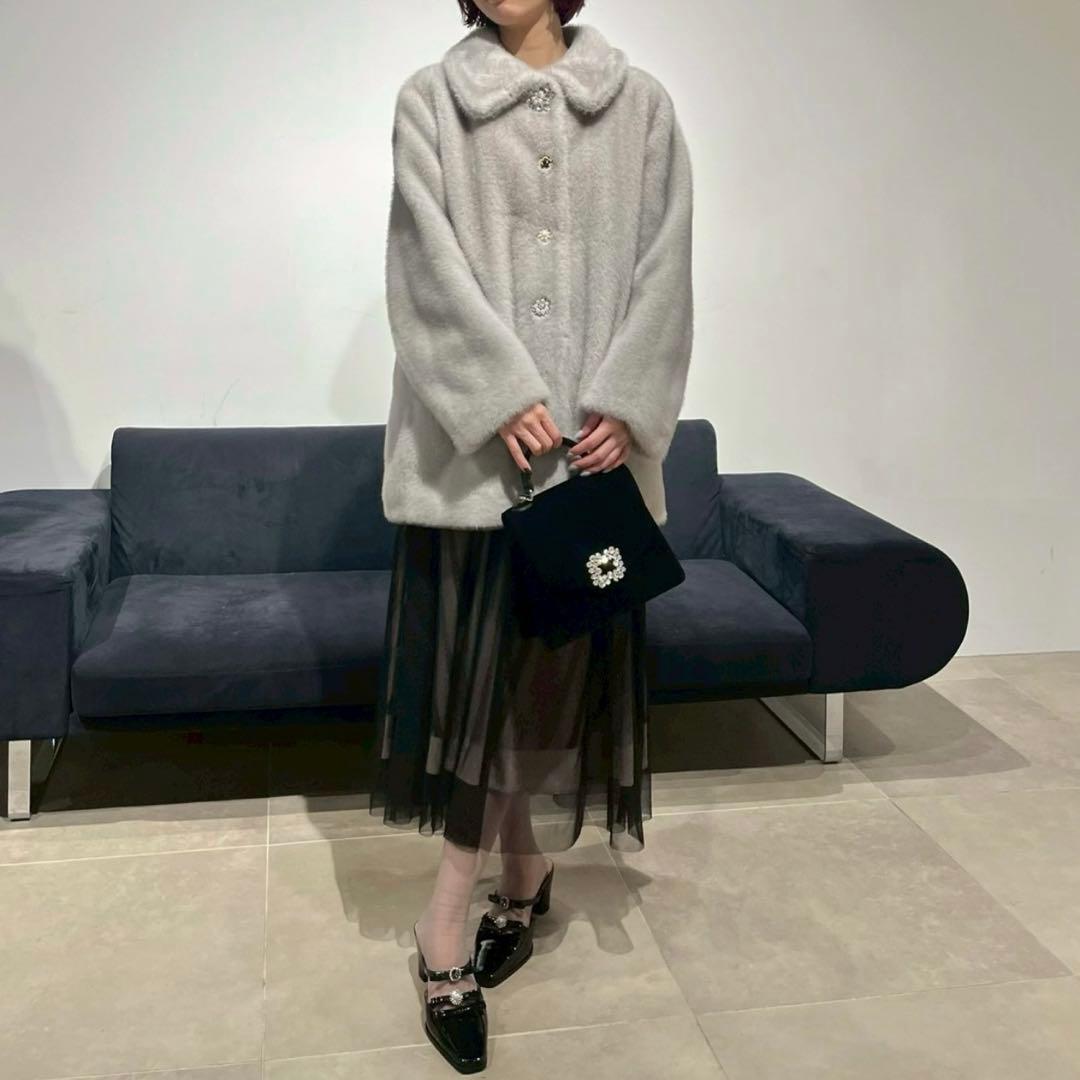 LILY BROWN×MARY QUANT デイジービジュー釦ファーコート