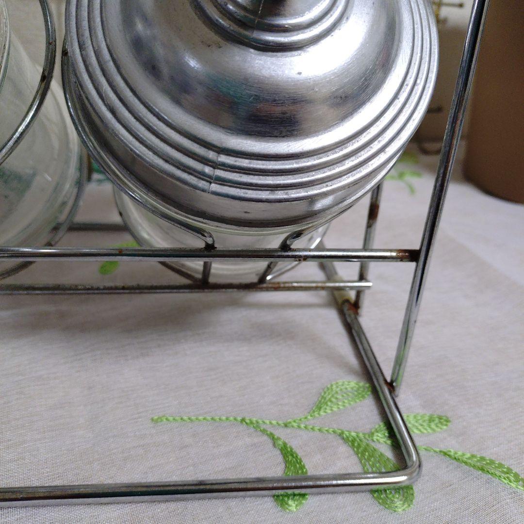 ダルトンガラス瓶・キャニスター 6個セット スタンド付き