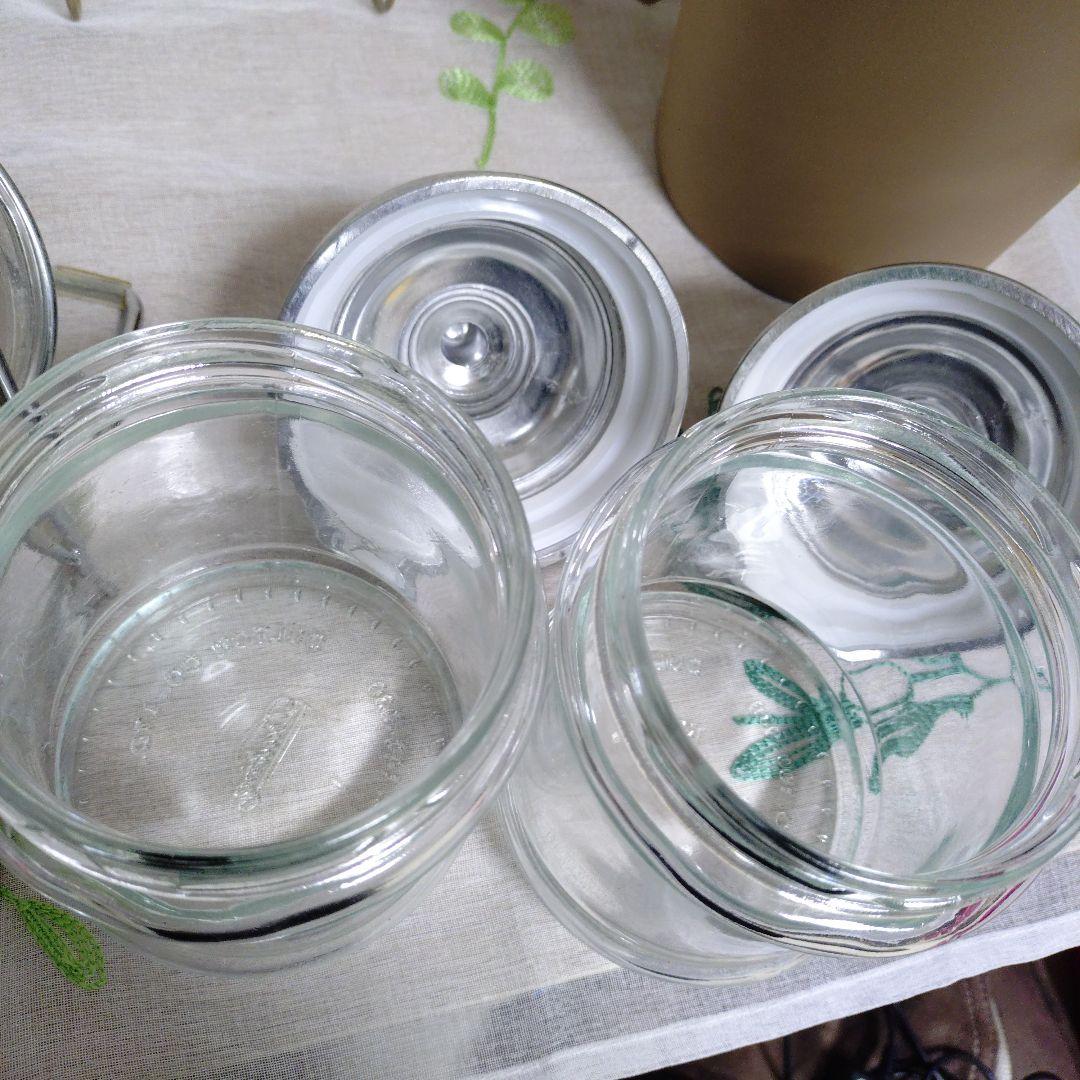 ダルトンガラス瓶・キャニスター 6個セット スタンド付き