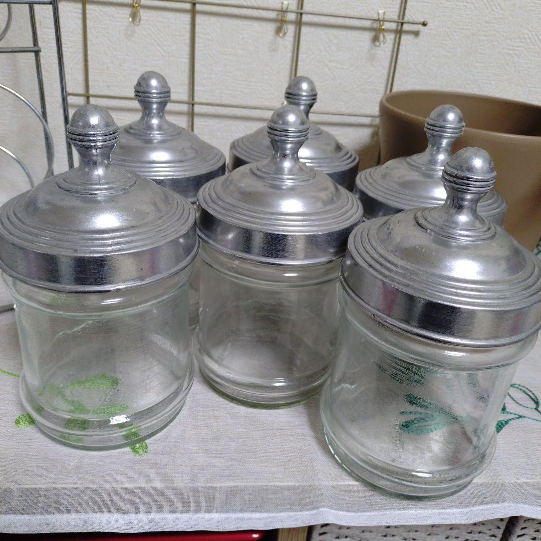 ダルトンガラス瓶・キャニスター 6個セット スタンド付き