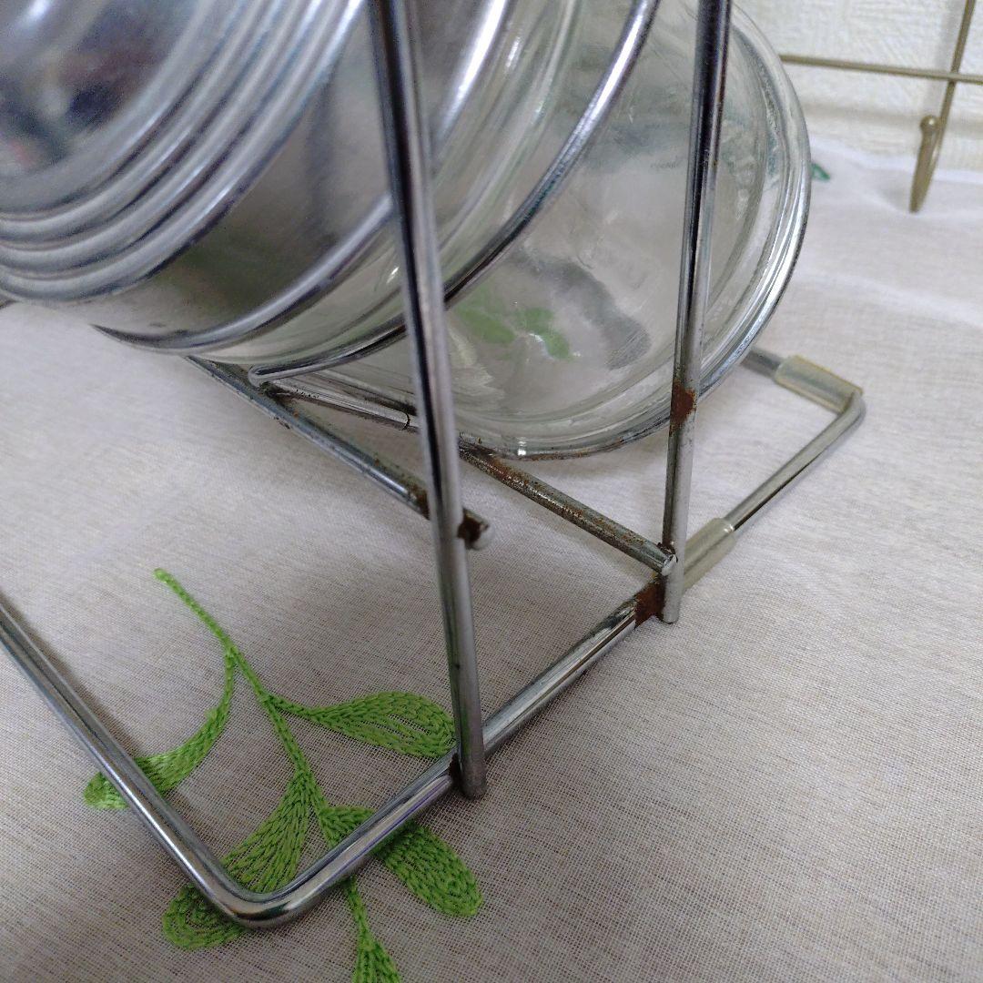 ダルトンガラス瓶・キャニスター 6個セット スタンド付き