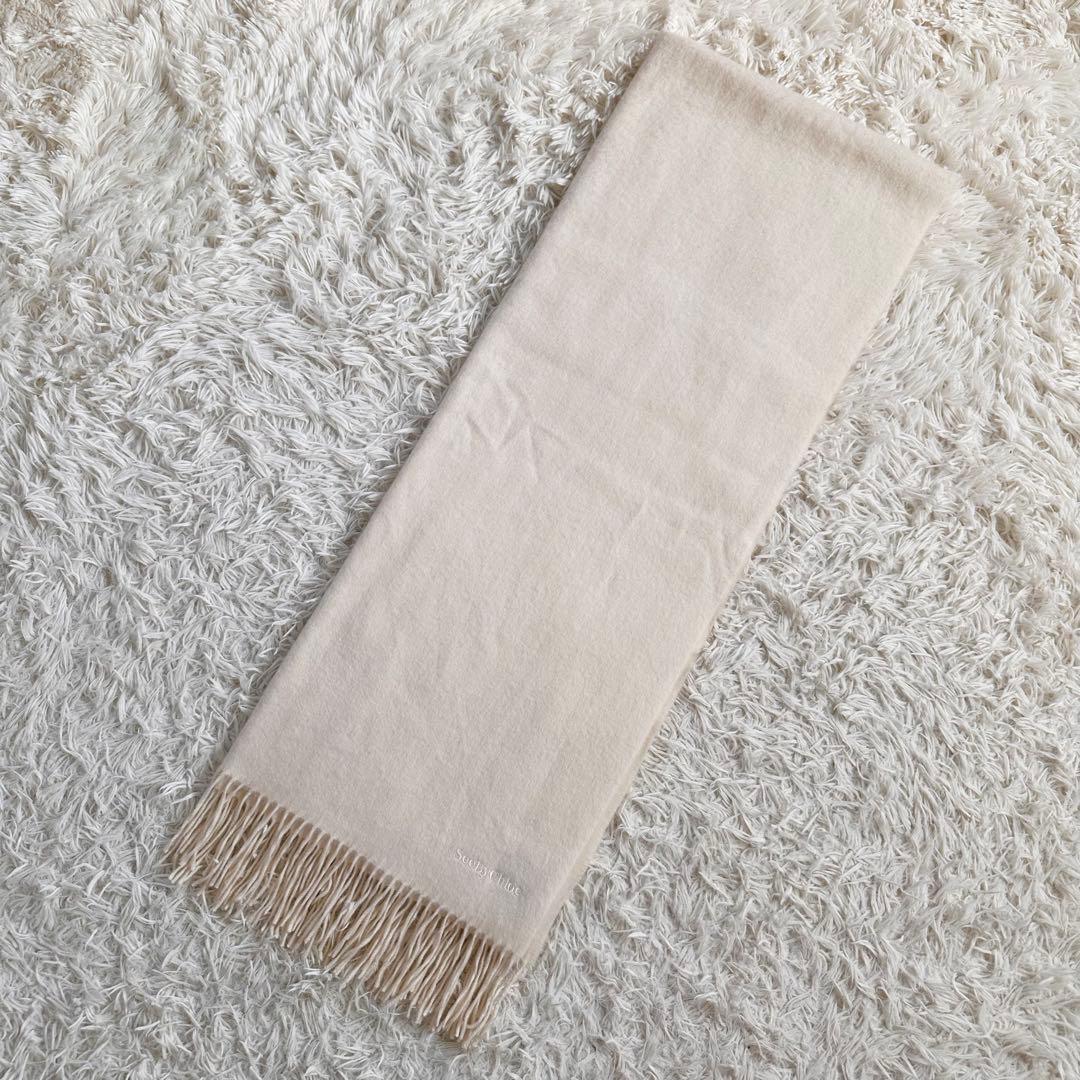 【未使用】シーバイクロエ　洗える♡カシミヤ100 % 大判ストール　ホワイト