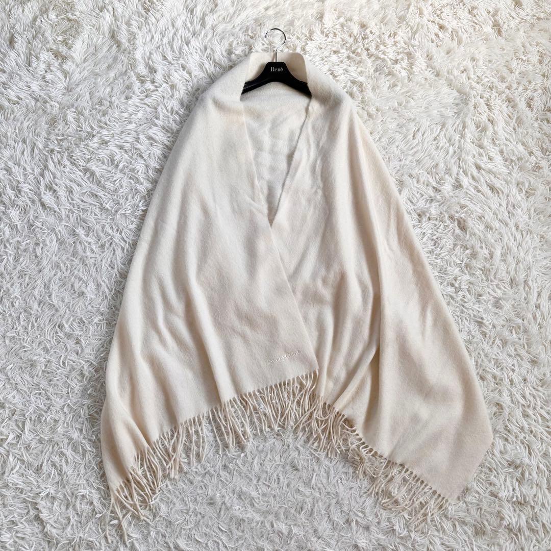 【未使用】シーバイクロエ　洗える♡カシミヤ100 % 大判ストール　ホワイト