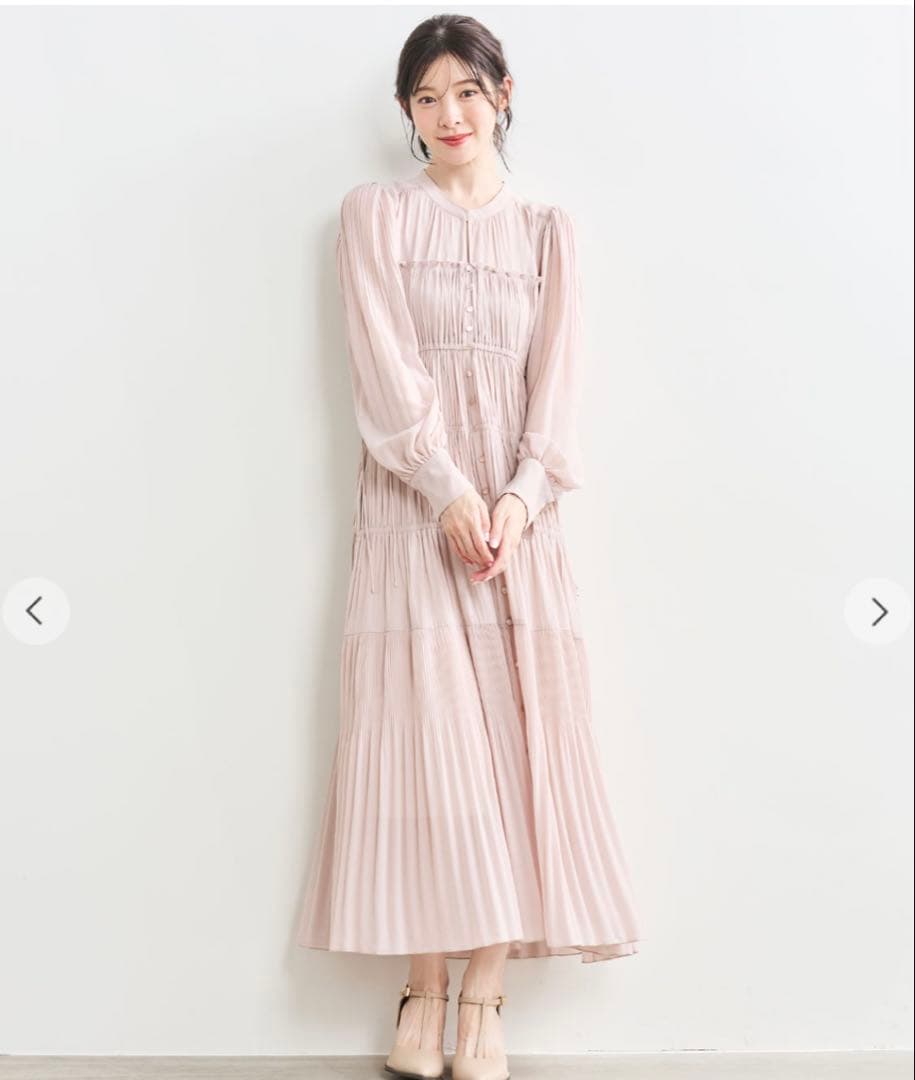 COCO DEAL ギャザードロストティアードワンピース　ピンク