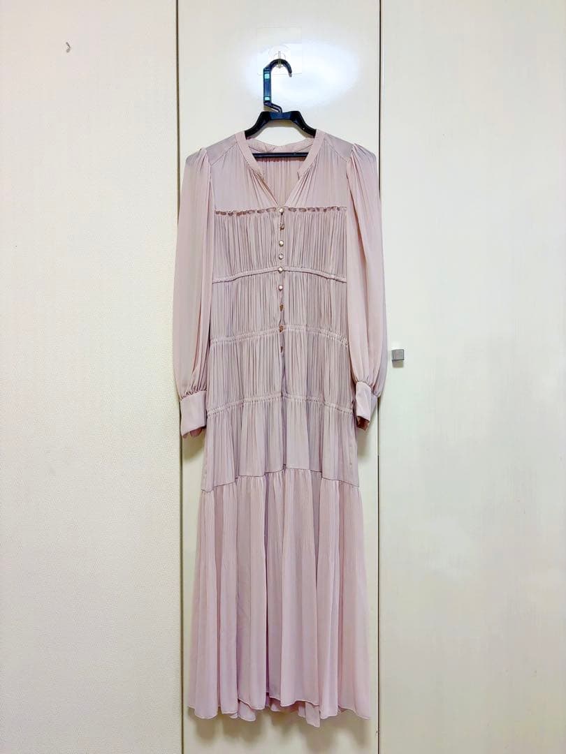 COCO DEAL ギャザードロストティアードワンピース　ピンク