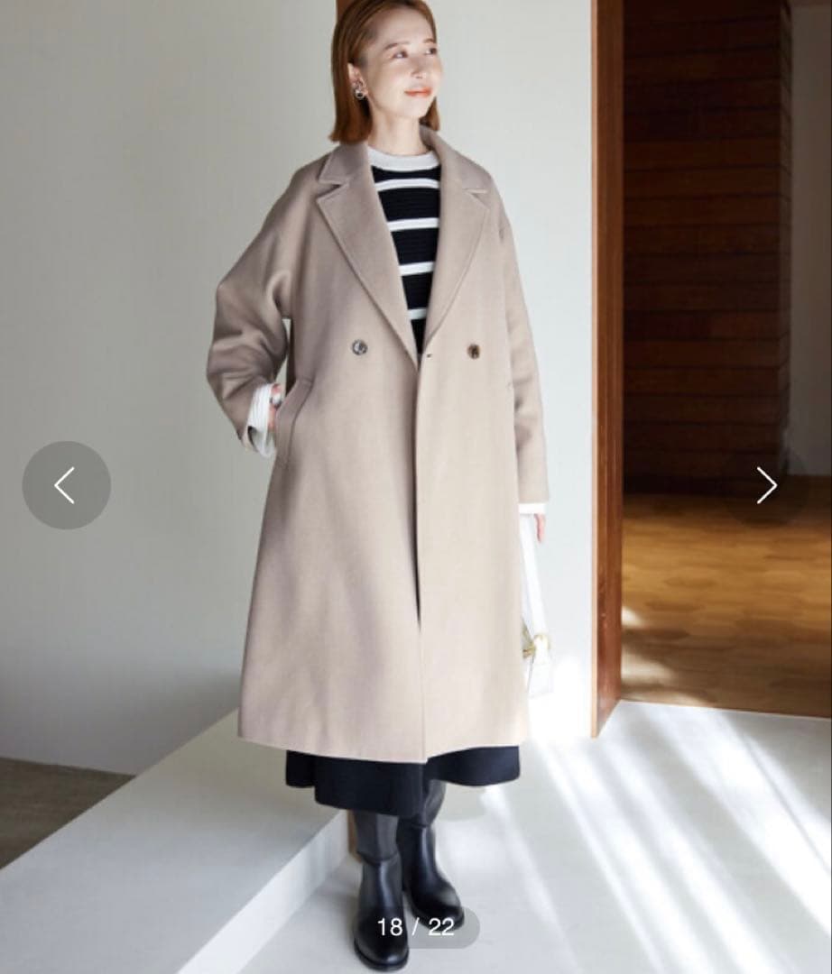 SLOBE IENA / ECO WOOL ダブルブレストコート36