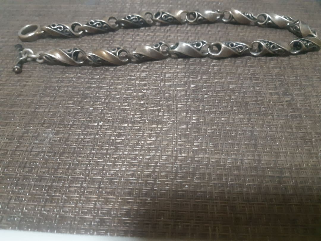 シルバー ツイストデザイン ウォレットチェーン