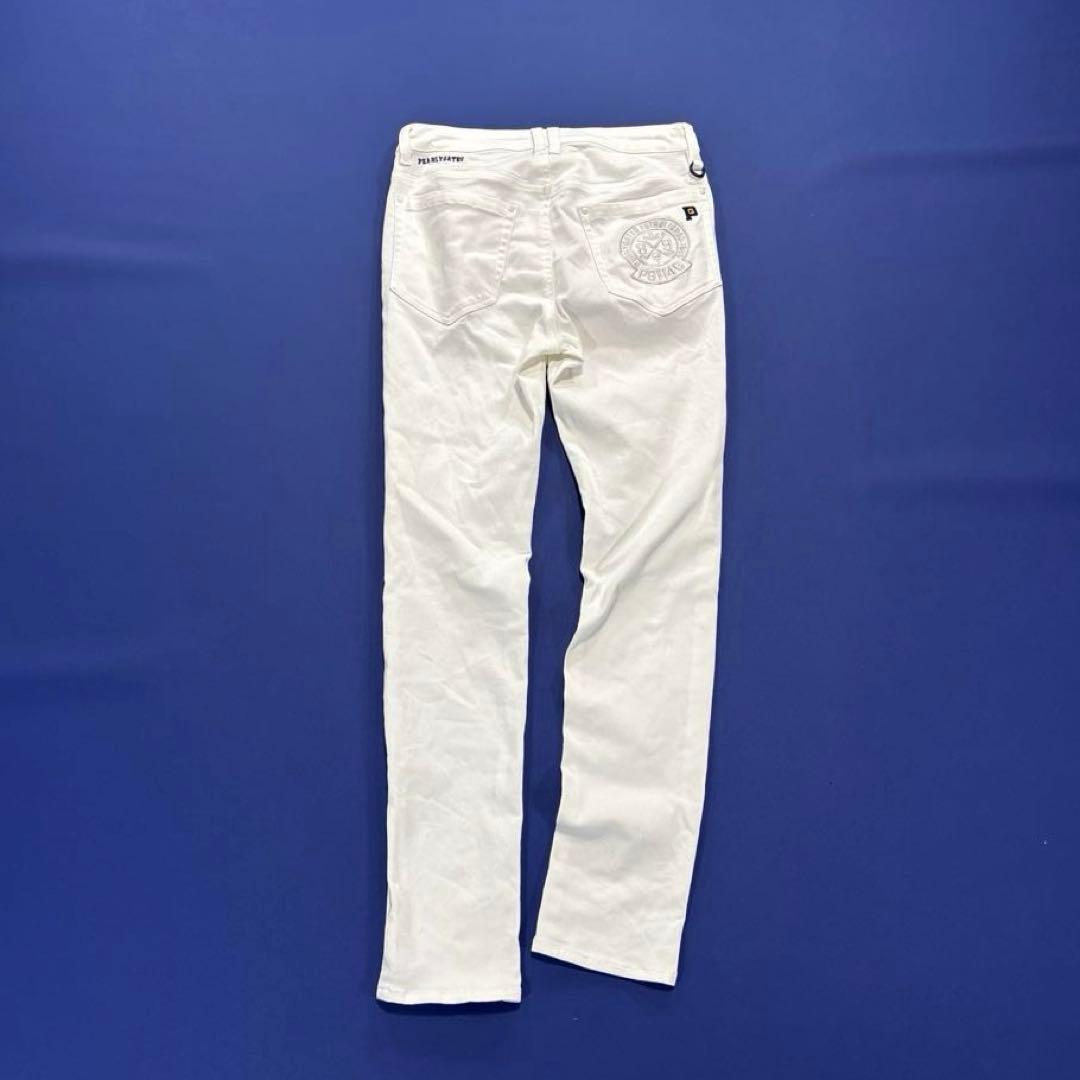 パーリーゲイツ　ロングパンツ　0/S ホワイト　バックロゴ　刺繍　通年仕様