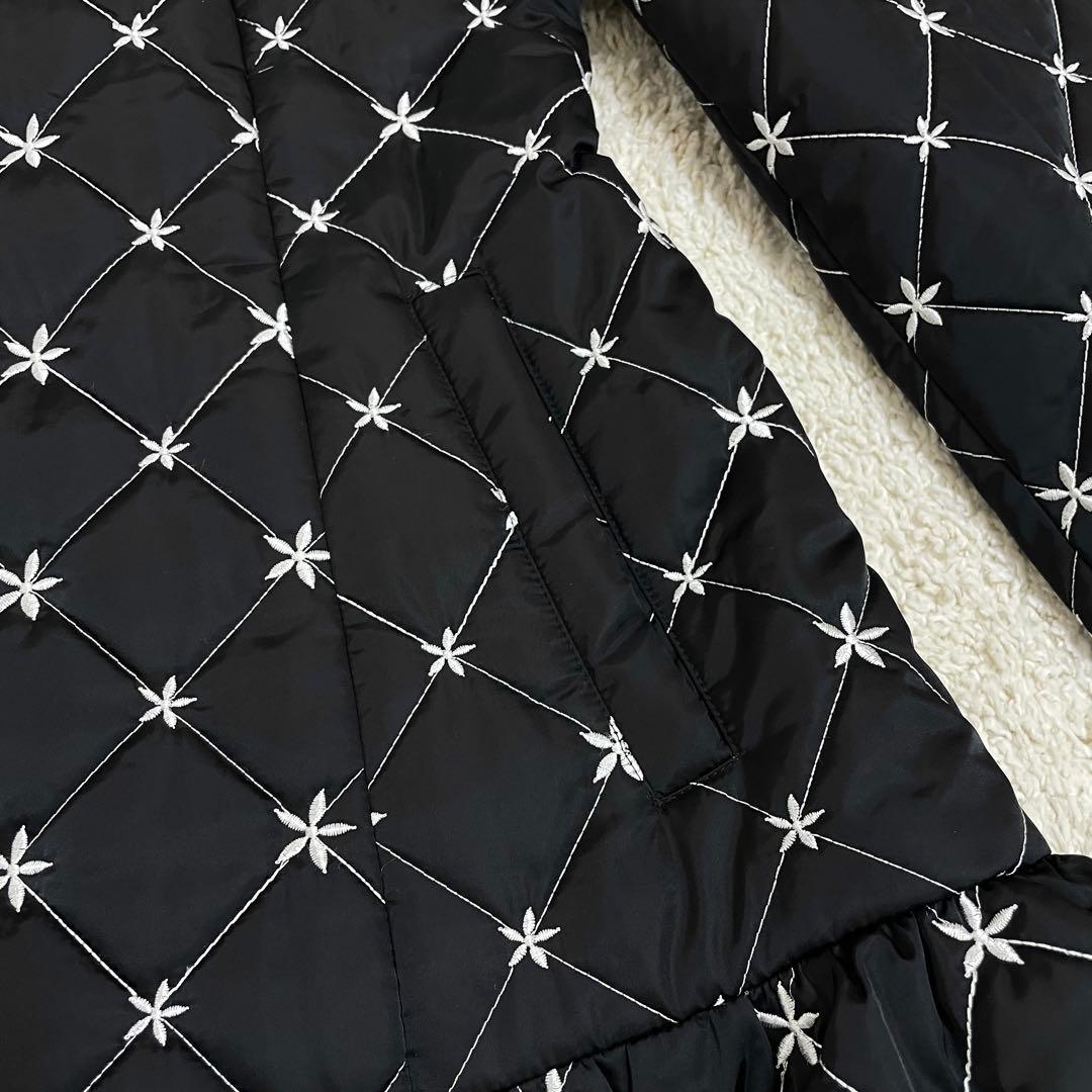 美品♡ エムズグレイシー キルティング 中綿 ロングコート チャーム 黒 40