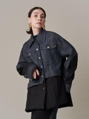 【未使用タグ付き】UN3D. デニムディテール ドッキングテントコート 36