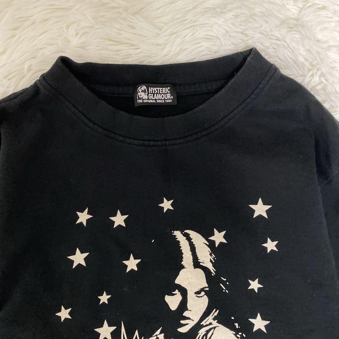 希少 ヒステリックグラマー ヒスガール スウェット 星柄 切り抜き刺繍 ブラック
