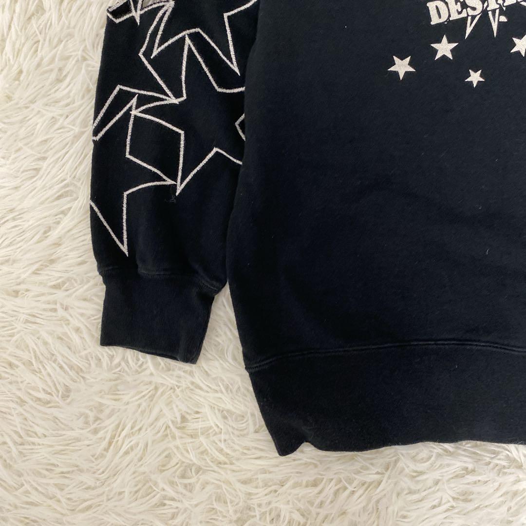 希少 ヒステリックグラマー ヒスガール スウェット 星柄 切り抜き刺繍 ブラック