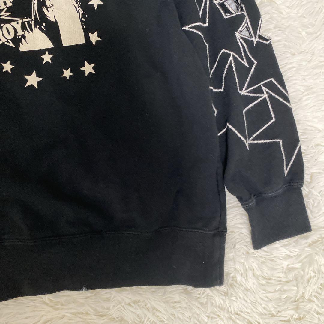 希少 ヒステリックグラマー ヒスガール スウェット 星柄 切り抜き刺繍 ブラック