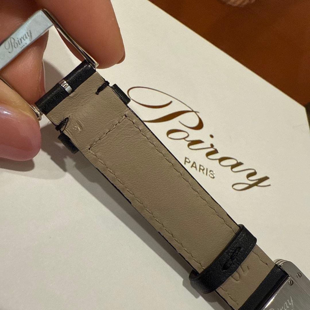 Poiray 腕時計 ブラックレザー