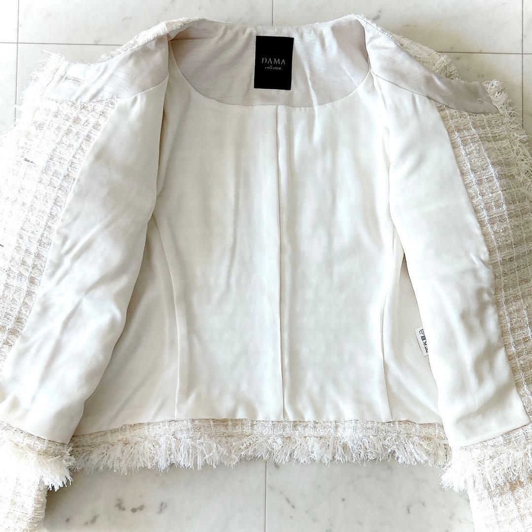 美品 ダーマコレクション 13R コットン ウール ツイードジャケット 金ボタン