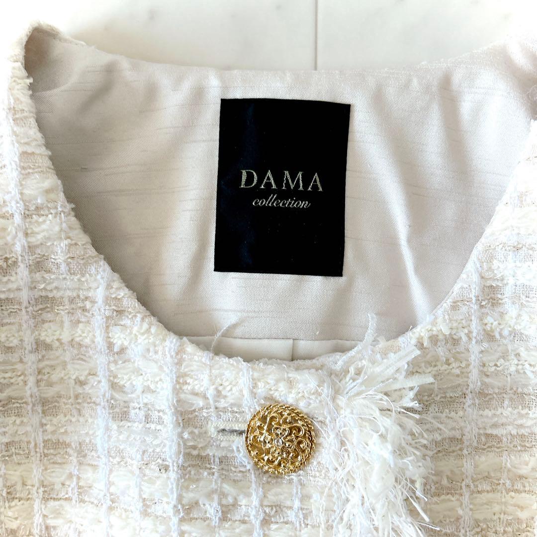 美品 ダーマコレクション 13R コットン ウール ツイードジャケット 金ボタン