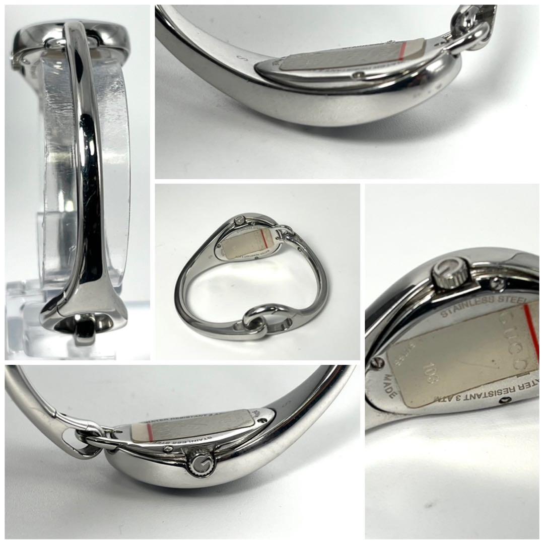 【新品電池/稼働品】グッチ 103 バングルウォッチ ホースビット 付属品完備