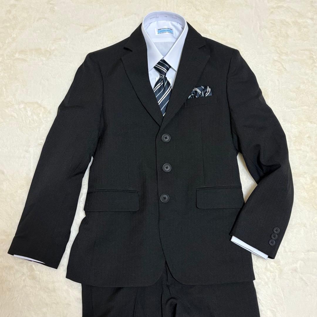 オリバーハウス 黒ストライプ 男児150 セレモニースーツ 5点セット 卒入学式