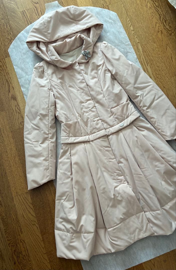 FOXEY フォクシーNY 2way コート38 ピーチベージュ