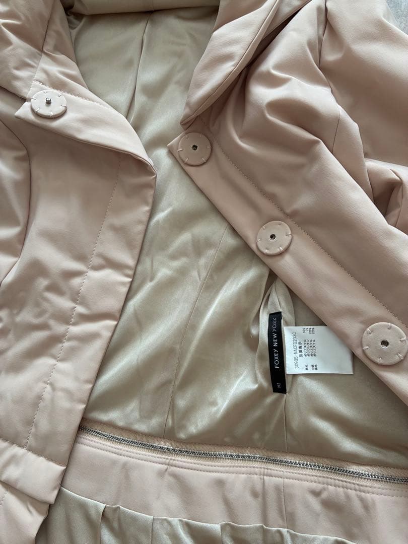 FOXEY フォクシーNY 2way コート38 ピーチベージュ