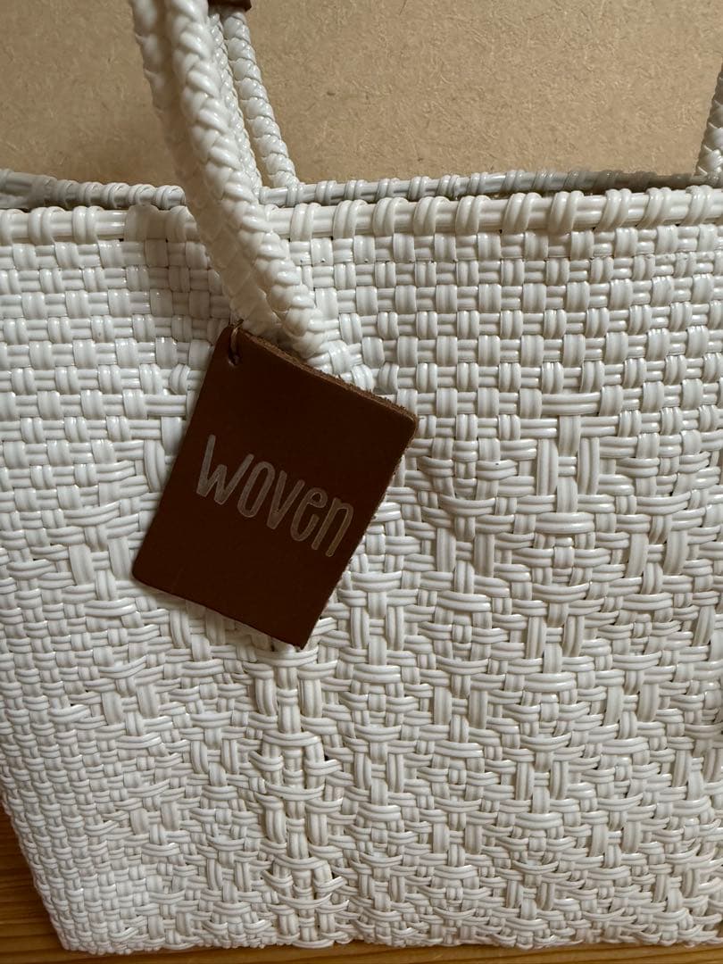 WOVEN ホワイト かごバッグ　メルカド　バッグ