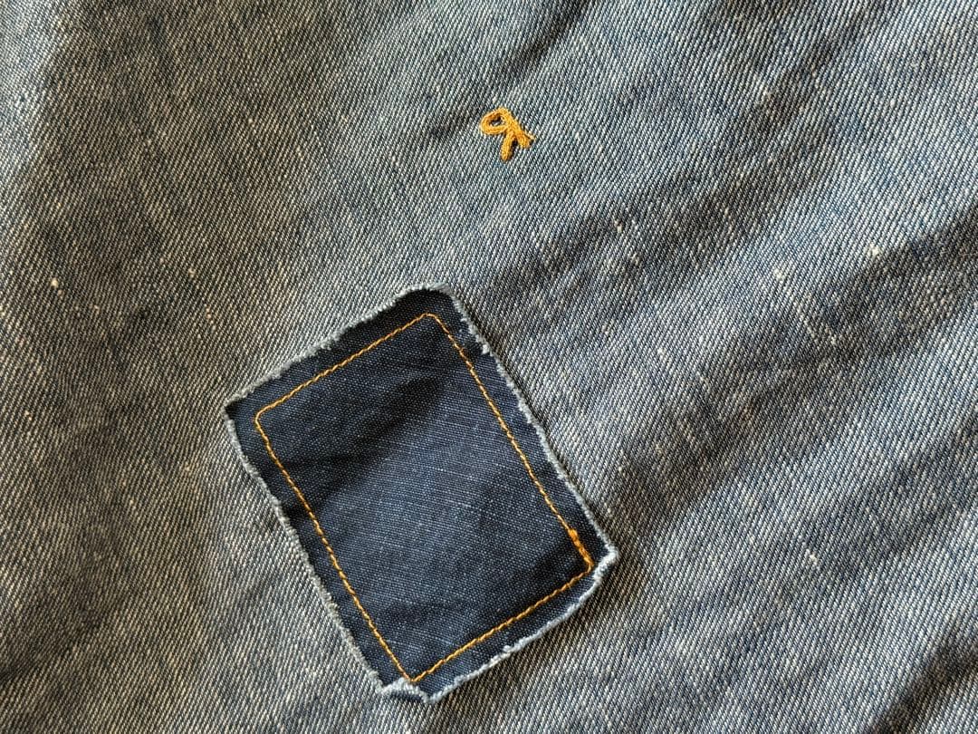 45R デニムシャツ ロング ワンピース／インディゴ／ユニセックス／日本製