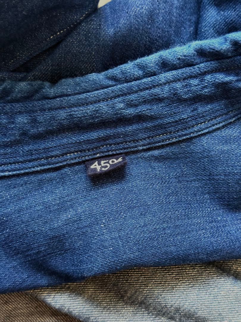 45R デニムシャツ ロング ワンピース／インディゴ／ユニセックス／日本製