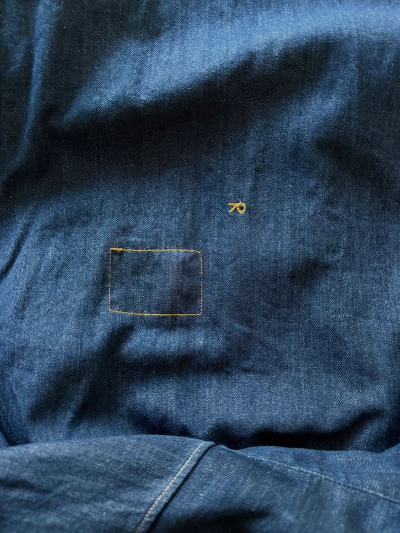 45R デニムシャツ ロング ワンピース／インディゴ／ユニセックス／日本製