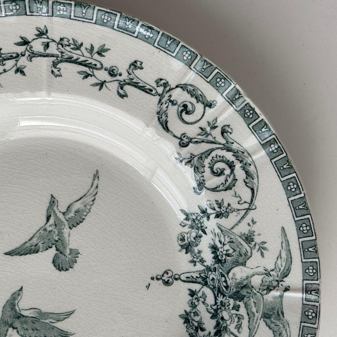 フランスアンティーク ジアン　マリーアントワネット　スーププレート