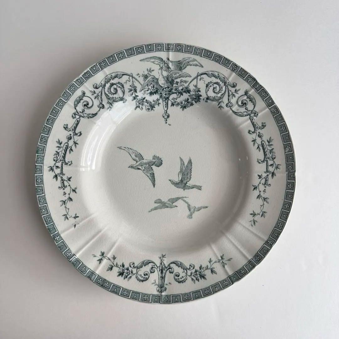 フランスアンティーク ジアン　マリーアントワネット　スーププレート