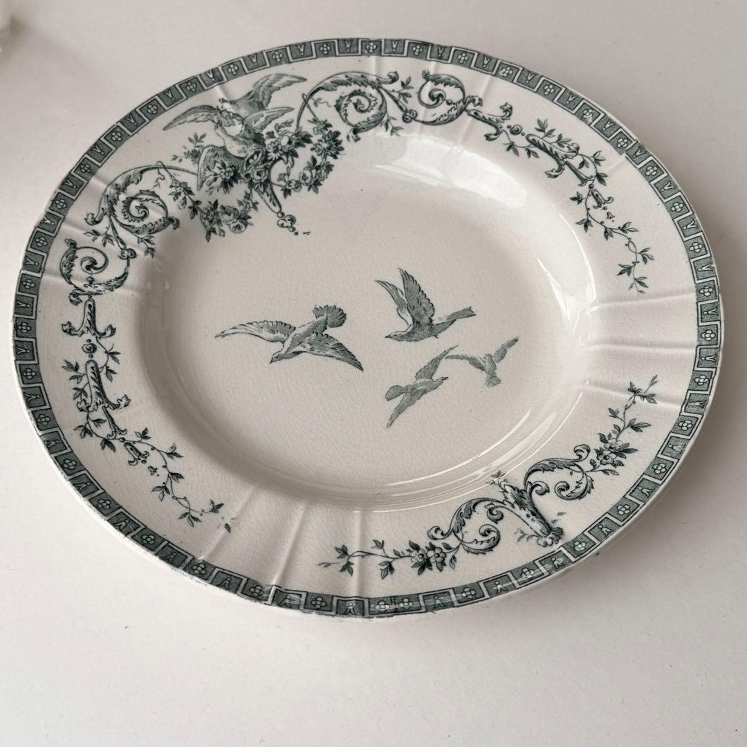 フランスアンティーク ジアン　マリーアントワネット　スーププレート