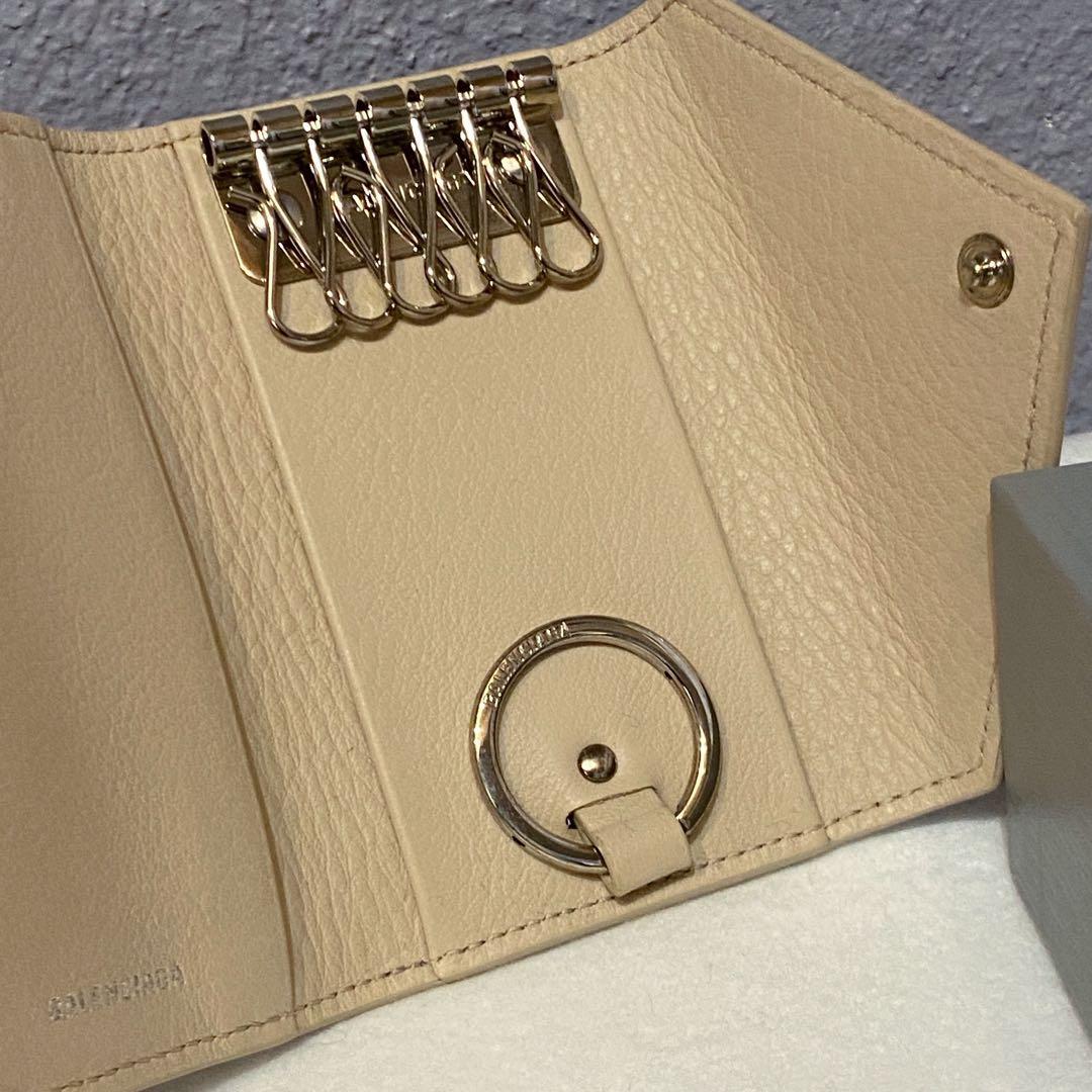 BALENCIAGA バレンシアガ 6連キーケース ペーパー ベージュ