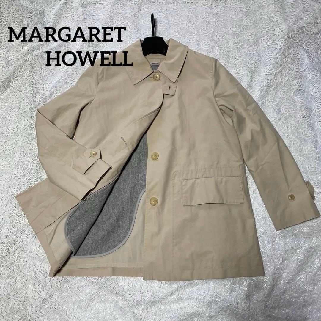 【極美品】マーガレットハウエル☆ライナー付ステンカラーコート★ミドル丈☆S