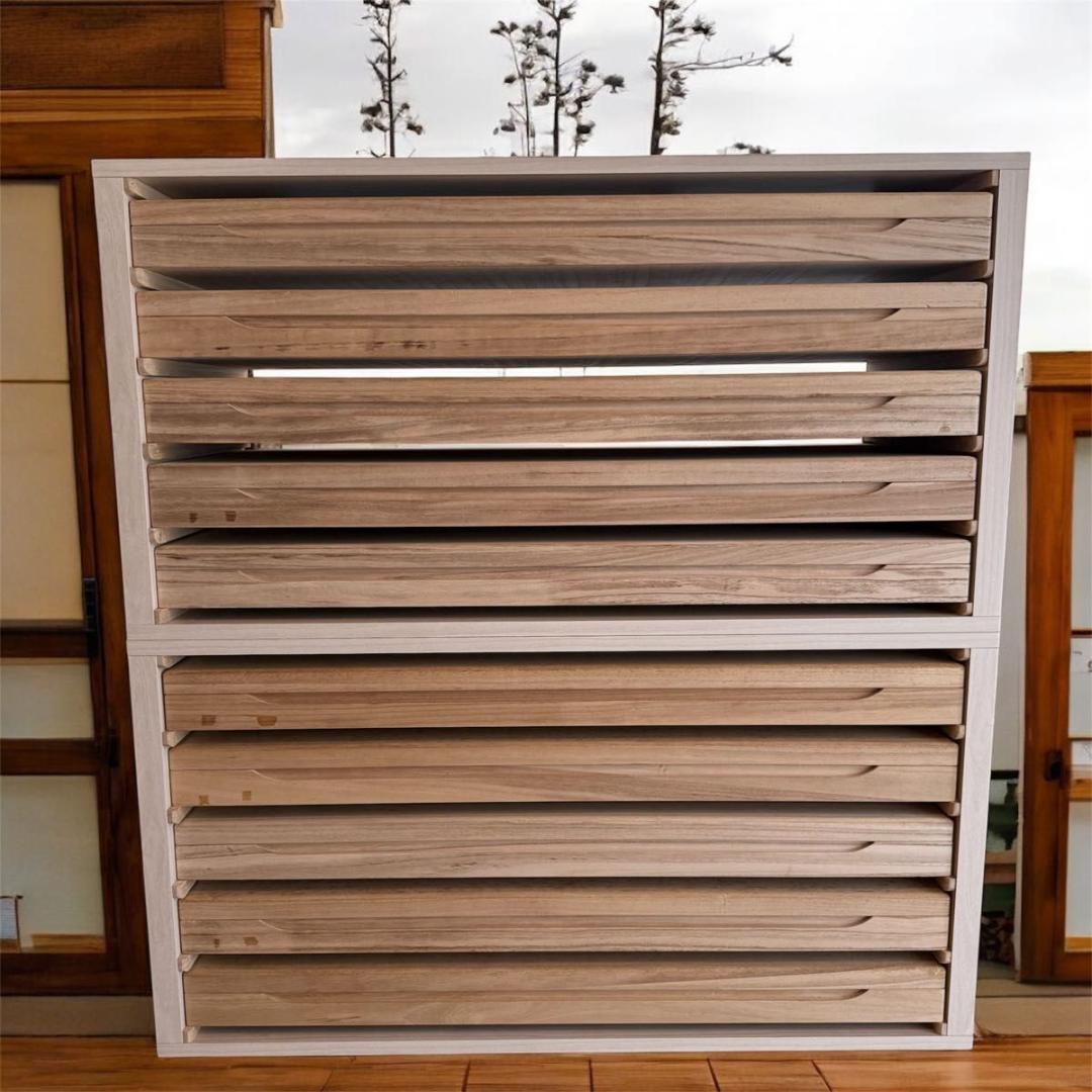 【破格】桐箪笥 10段 和服 着物 衣裳箱 ボックスタイプ　82-8