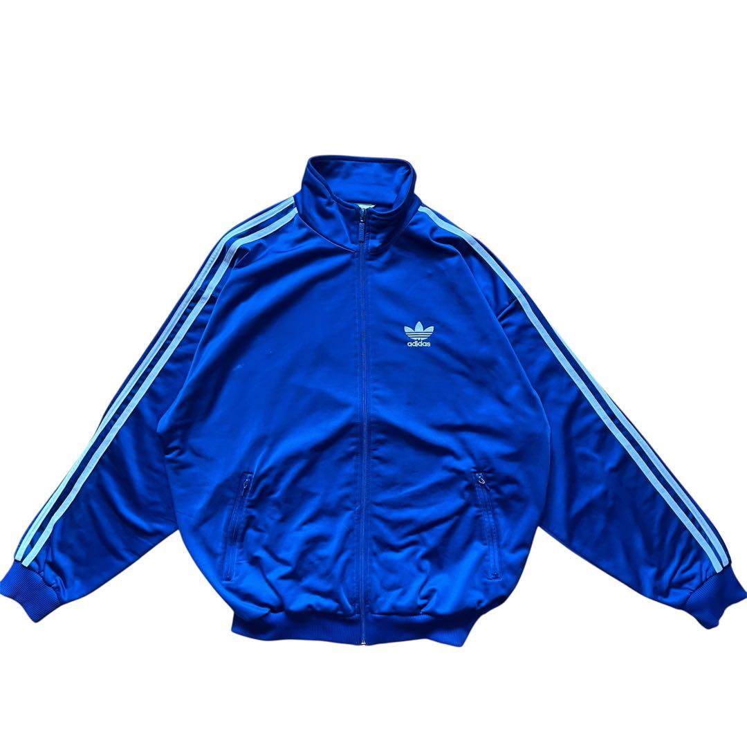 【人気モデル】adidas トラックジャケット ブルー XL 80s 青