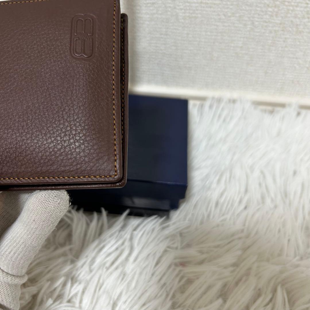 【新品未使用✨ヴィンテージ感】バレンシアガ　二つ折り財布　ブラウン　本革　正規品
