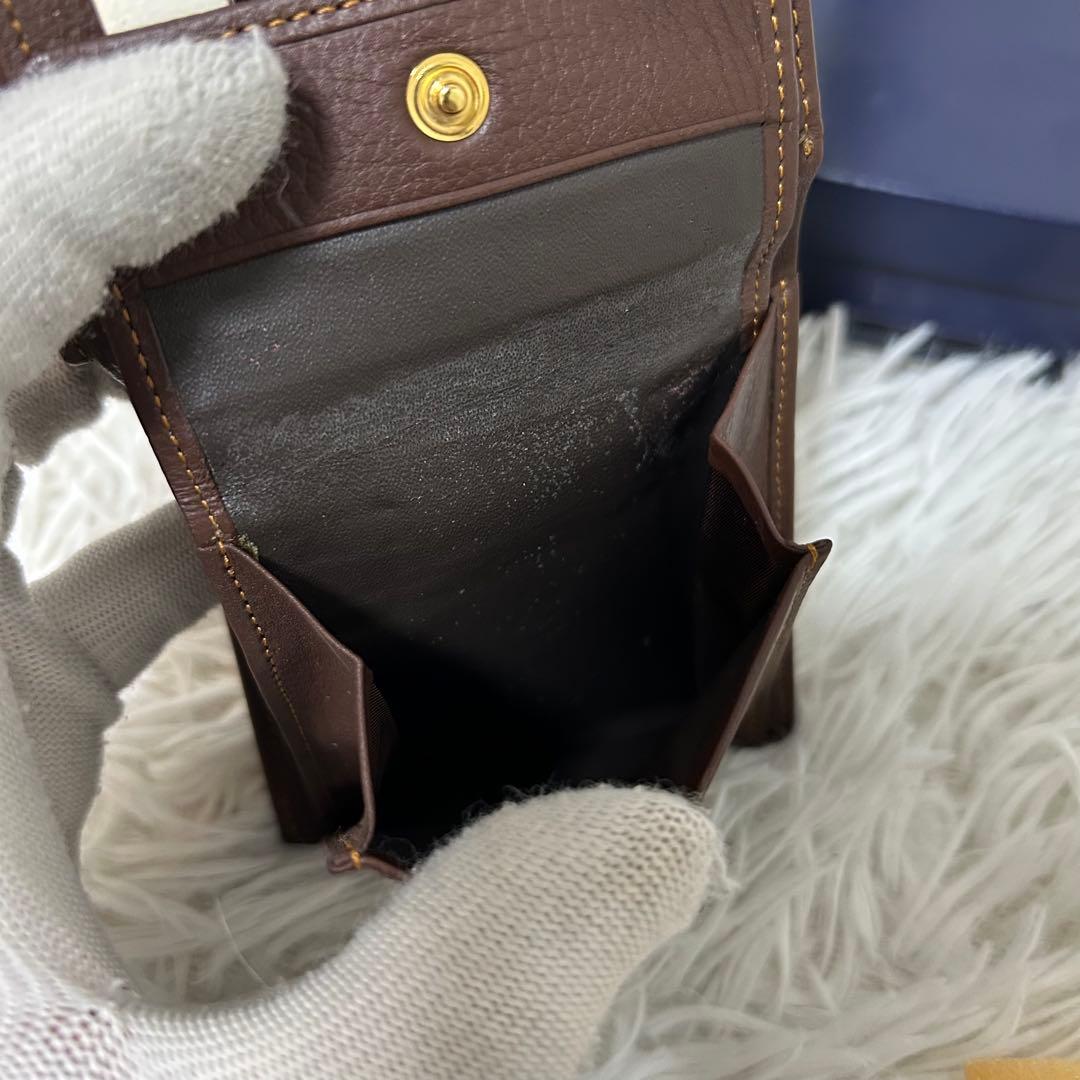 【新品未使用✨ヴィンテージ感】バレンシアガ　二つ折り財布　ブラウン　本革　正規品