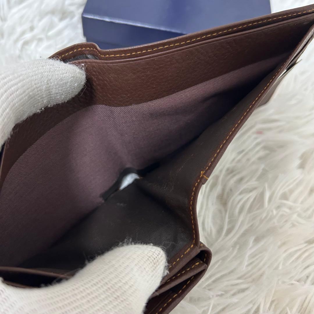 【新品未使用✨ヴィンテージ感】バレンシアガ　二つ折り財布　ブラウン　本革　正規品