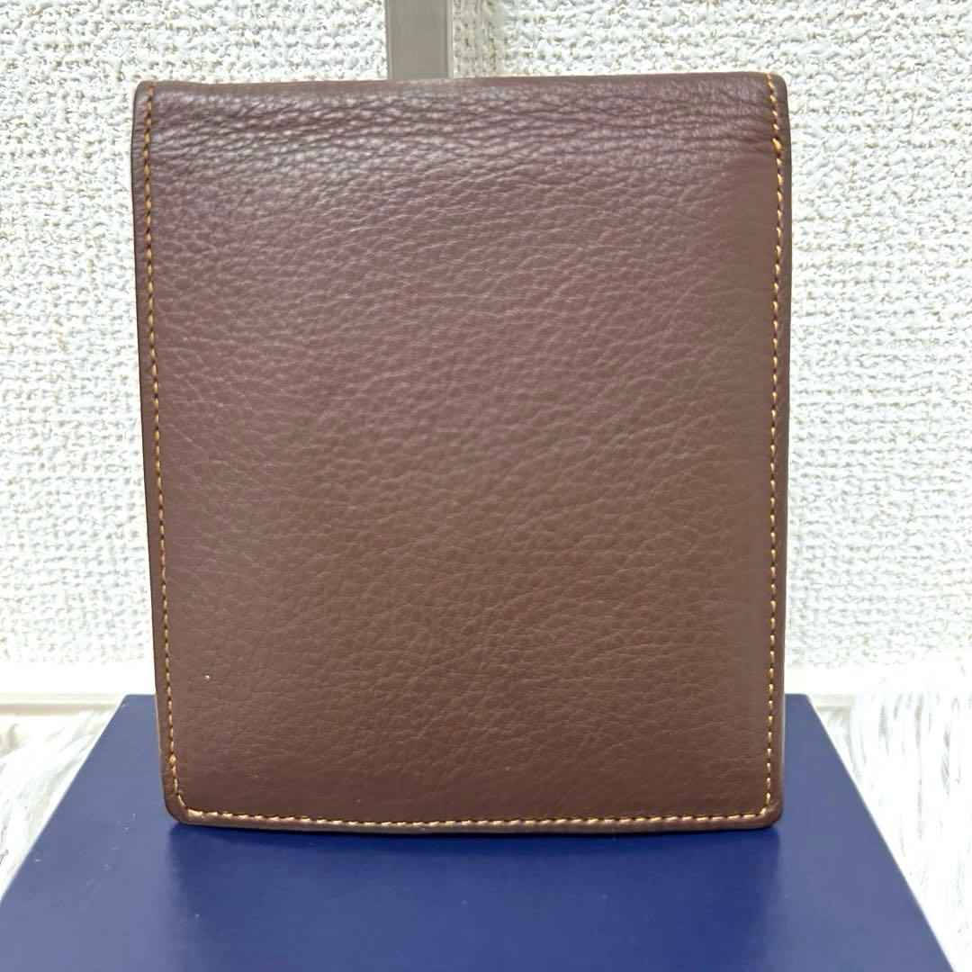 【新品未使用✨ヴィンテージ感】バレンシアガ　二つ折り財布　ブラウン　本革　正規品